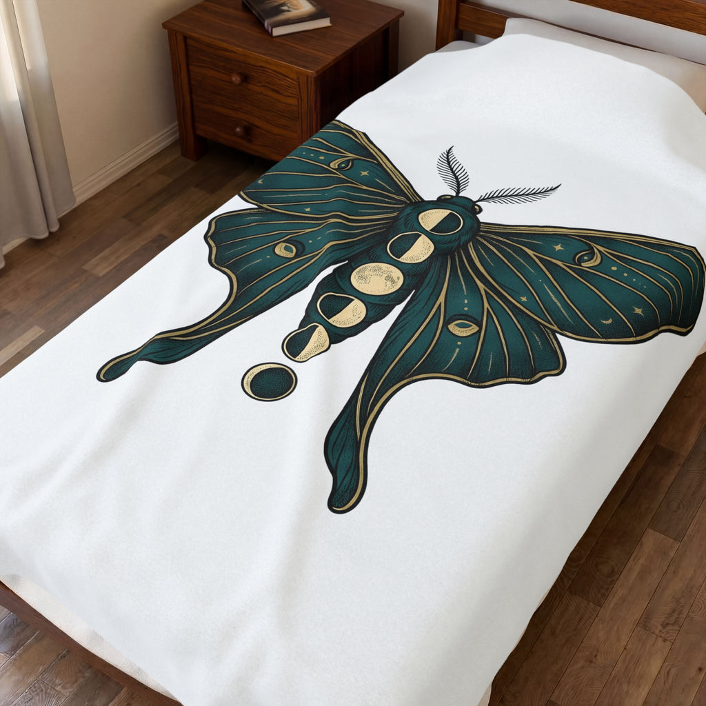 Luna Butterfly Blanket Boho Chic Astrology Gift Women Mystical Blanket Butterfly Blanket Bohemian Enthusiast Magical Blanket Zodiac Graphic Retro