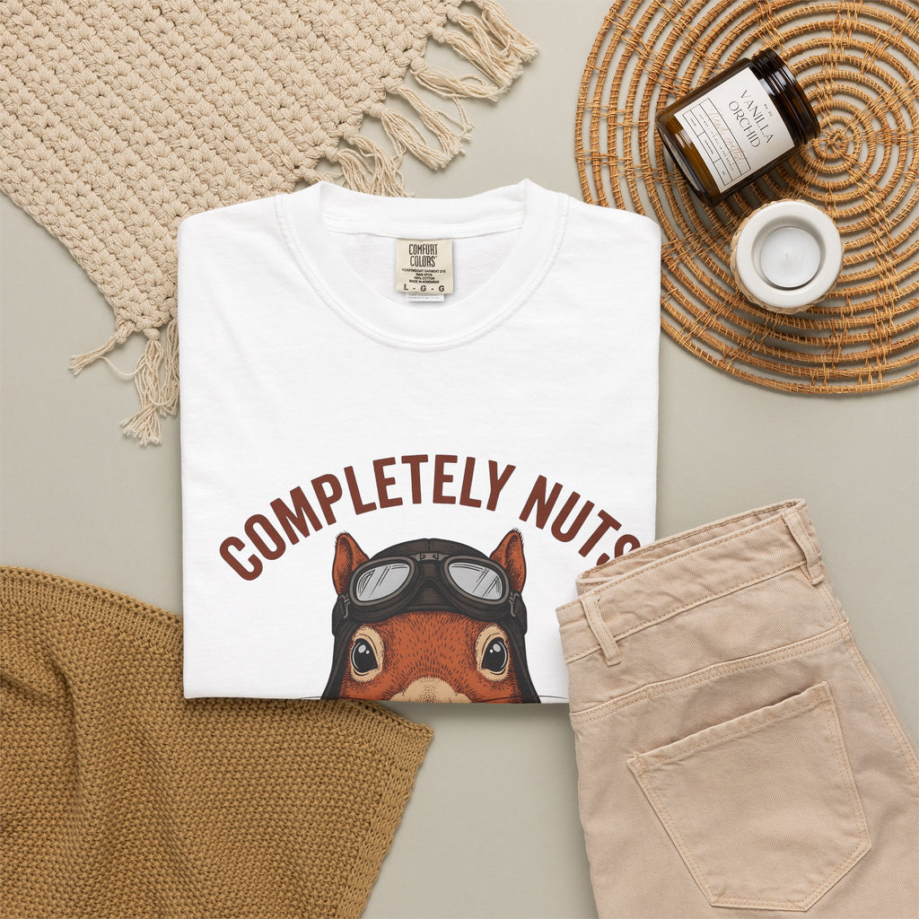 Squirrel Aviator T-Shirt Funny Wildlife Gift Women Comic T-Shirt Chipmunk T-Shirt Humor Fan Cartoon T-Shirt Animal Graphic Retro Pilot Goggles