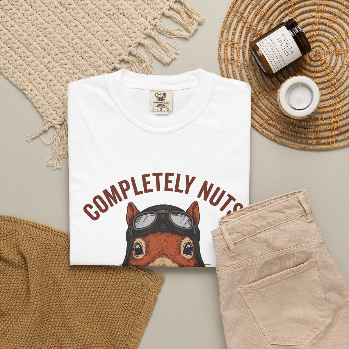Squirrel Aviator T-Shirt Funny Wildlife Gift Women Comic T-Shirt Chipmunk T-Shirt Humor Fan Cartoon T-Shirt Animal Graphic Retro Pilot Goggles