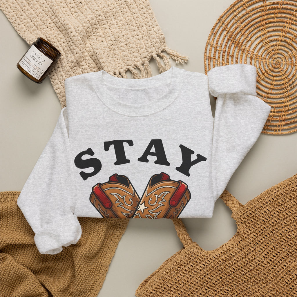 Cowboy Boots Sweatshirt 4th Of July Country Gift Women Modern Sweatshirt Boot Sweatshirt Patriot Fan Western Sweatshirt Country Graphic Classic Star Sweatshirt