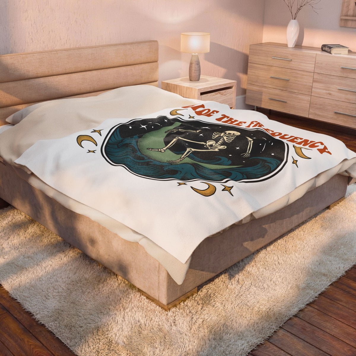 Skeleton Wave Riding Surfing Universe Gift Nostalgic Surfing Surfer Surf Enthusiast Retro Galaxy Classic Blanket