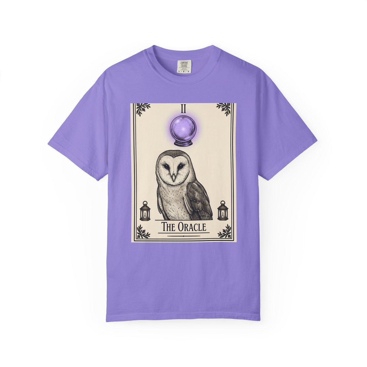 Barn Owl T-Shirt Boho Chic Magic Gift Women Oracle T-Shirt Owl T-Shirt Bohemian Fan Mystic T-Shirt Magical Graphic Hand Drawn Glass Sphere T-Shirt