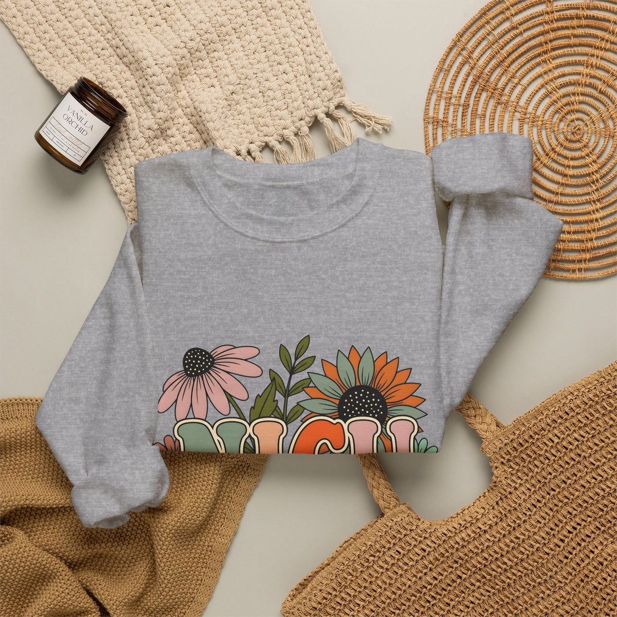 Flower Print Sweatshirt NICU Nurse Healthcare Gift Women Hippie Sweatshirt Floral Sweatshirt Nurse Practitioner Enthusiast Bohemian Sweatshirt Medical Graphic