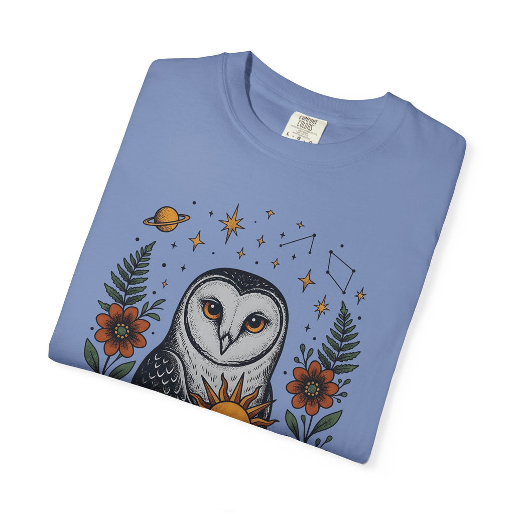 Owl Sun Boho Chic Nature Gift Boho Hoot Bohemian Fan Hippie Environmental Vintage Floral T-Shirt