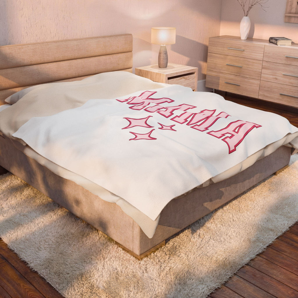 College Lettering Blanket Moms Household Gift Women Strong Blanket Typography Blanket Mother Enthusiast Bold Blanket Domestic Graphic Vintage Star