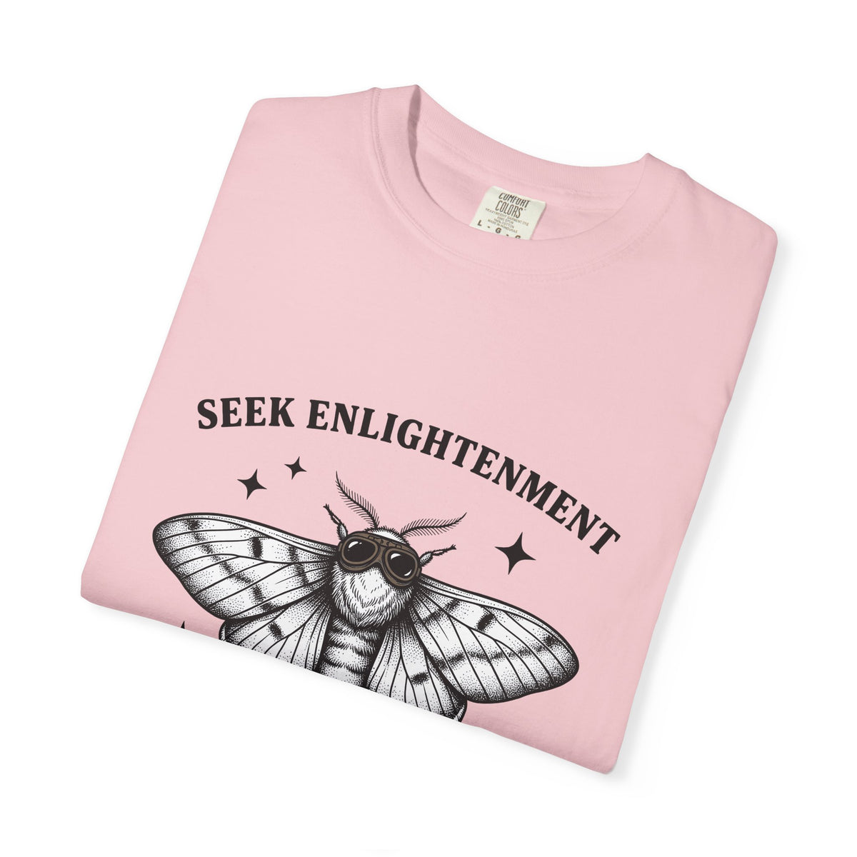 Moth Illustration T-Shirt Funny Wildlife Gift Women Retro T-Shirt Bug T-Shirt Humor Fan Vintage T-Shirt Animal Graphic Sketch Star Shapes T-Shirt