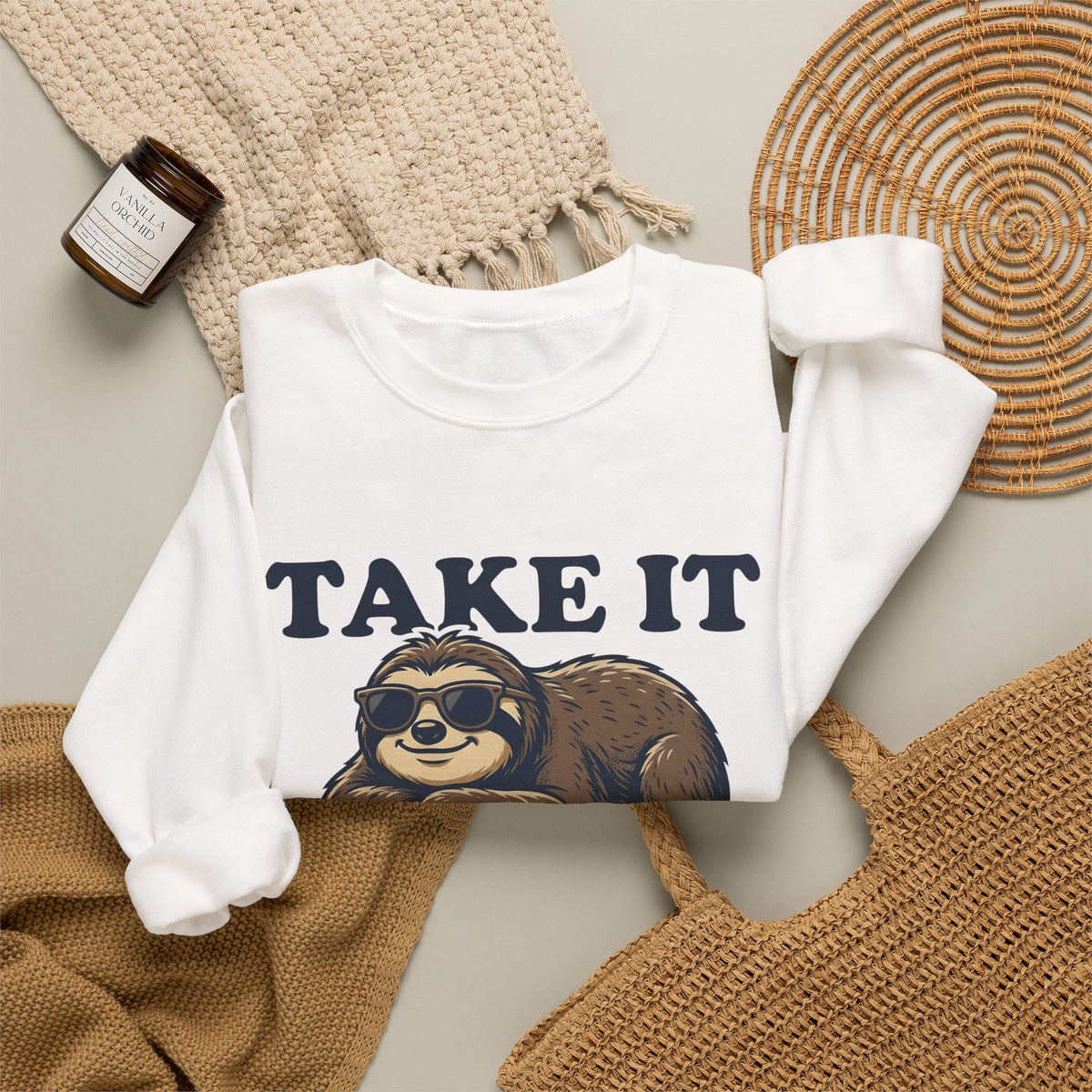 Sloth Shades Sweatshirt Funny Wildlife Gift Women Comic Sweatshirt Cool Shades Sweatshirt Humor Fan Cartoon Sweatshirt Animal Graphic Vintage Tropical Leaf