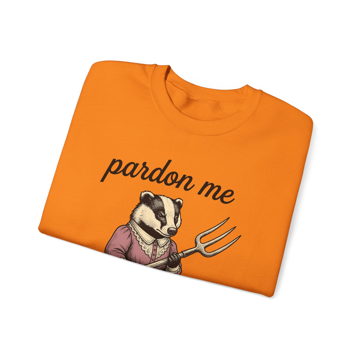 Badger Attire Sweatshirt Funny Critter Gift Women Rustic Sweatshirt Badger Sweatshirt Humor Fan Folk Sweatshirt Animal Graphic Doodle Fork Tool Sweatshirt