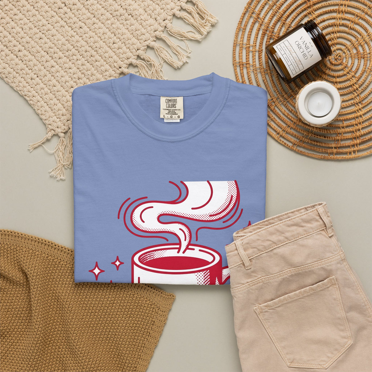 Coffee Cup T-Shirt St. Valentine's Day Coffee Gift Women Pop Art T-Shirt T-Shirt T-Shirt Valentine Fan Pop Art T-Shirt Coffee Design Retro Stars T-Shirt