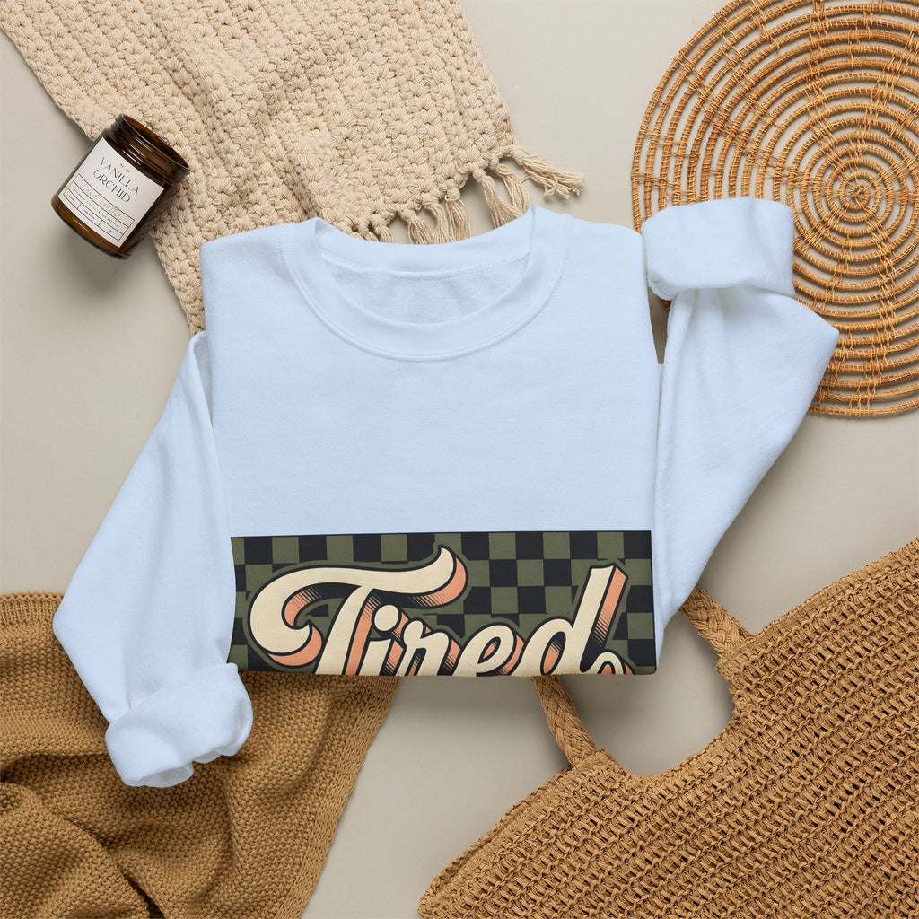 Checkered Text Sweatshirt Nurses Work Gift Women Bold Sweatshirt Plaid Sweatshirt Nurse Enthusiast Typography Sweatshirt Job Graphic Retro Drip Border Sweatshirt