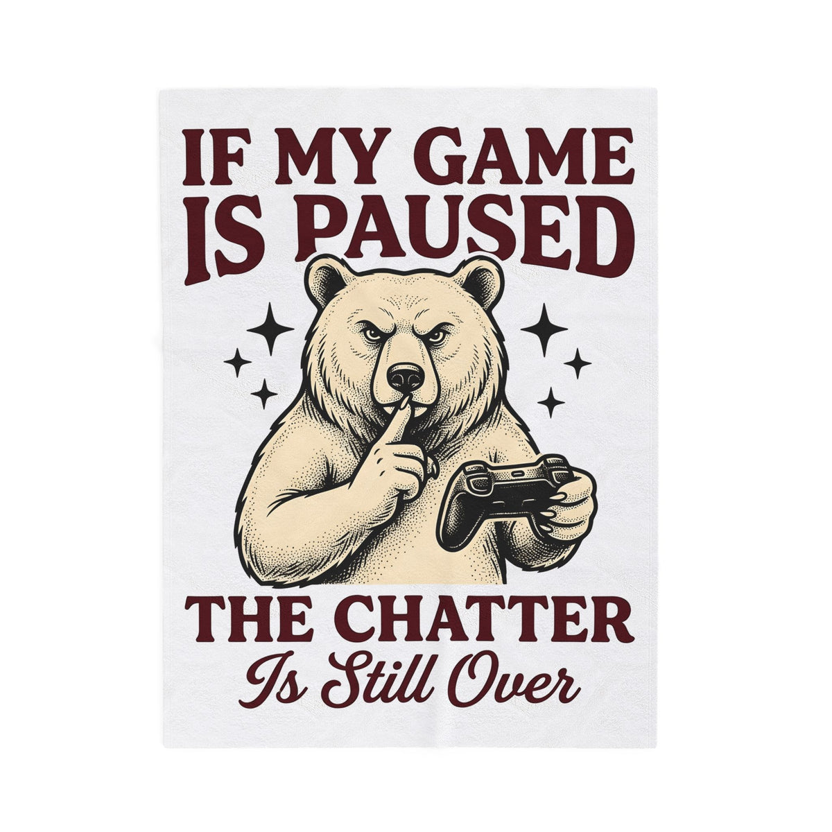 Gamer Bear Gaming Creature Gift Cartoon Teddy Gamer Fan Comic Creature Old School Controller Blanket