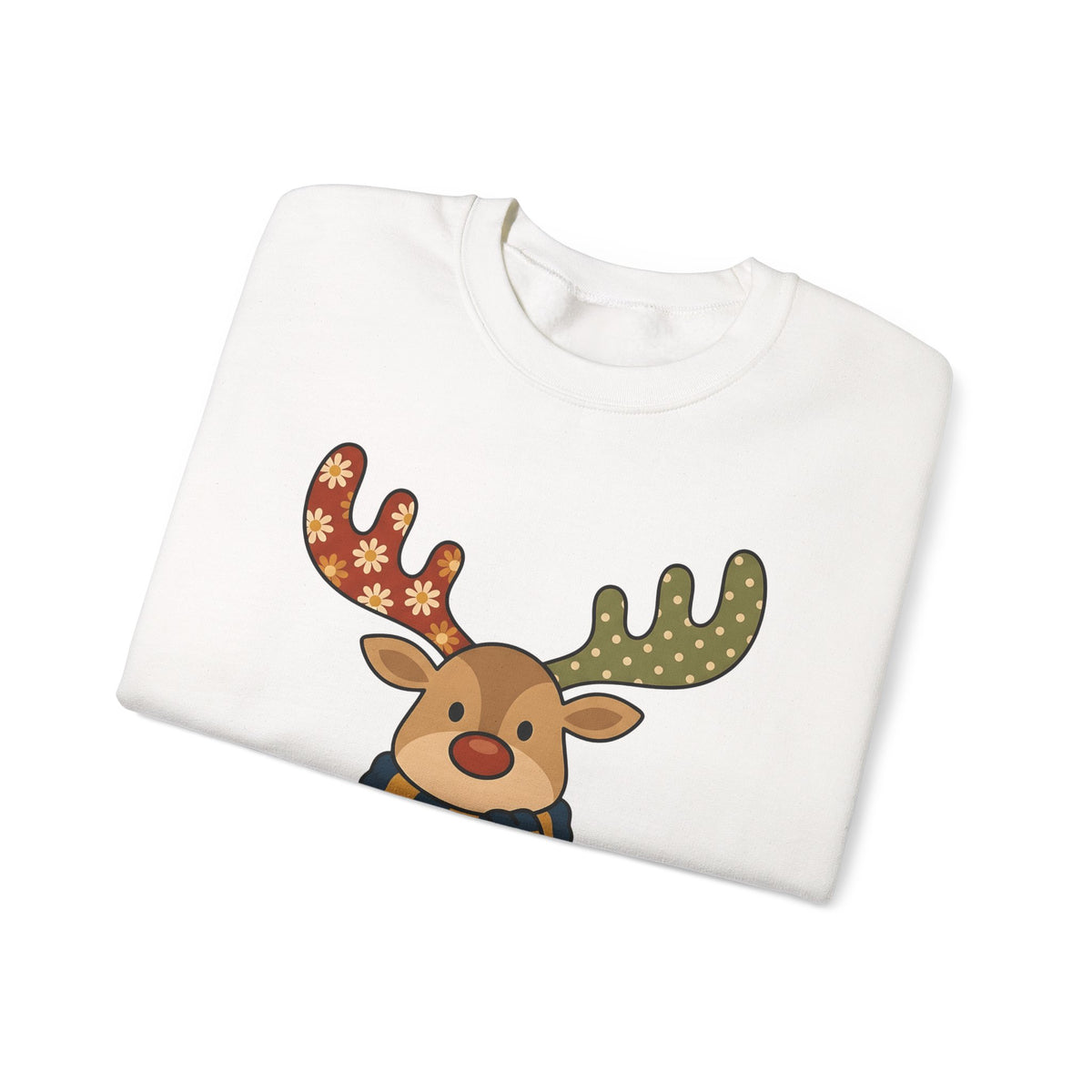 Deer Drawing Holiday Noel Gift Cartoon Fawn Christmas Fan Caricature Christmas Classic Winter Sweatshirt