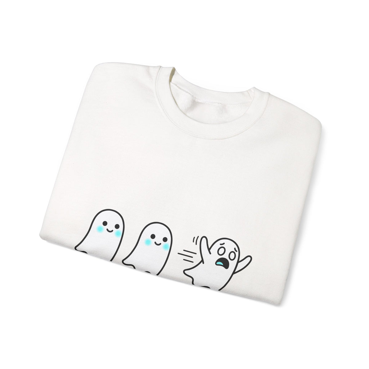 Sweet Ghost Pack Sweatshirt Funny Halloween Party Gift Women Chibi Sweatshirt Ghostly Spirits Sweatshirt Humor Fan Cartoon Sweatshirt Spooky Graphic Halloween