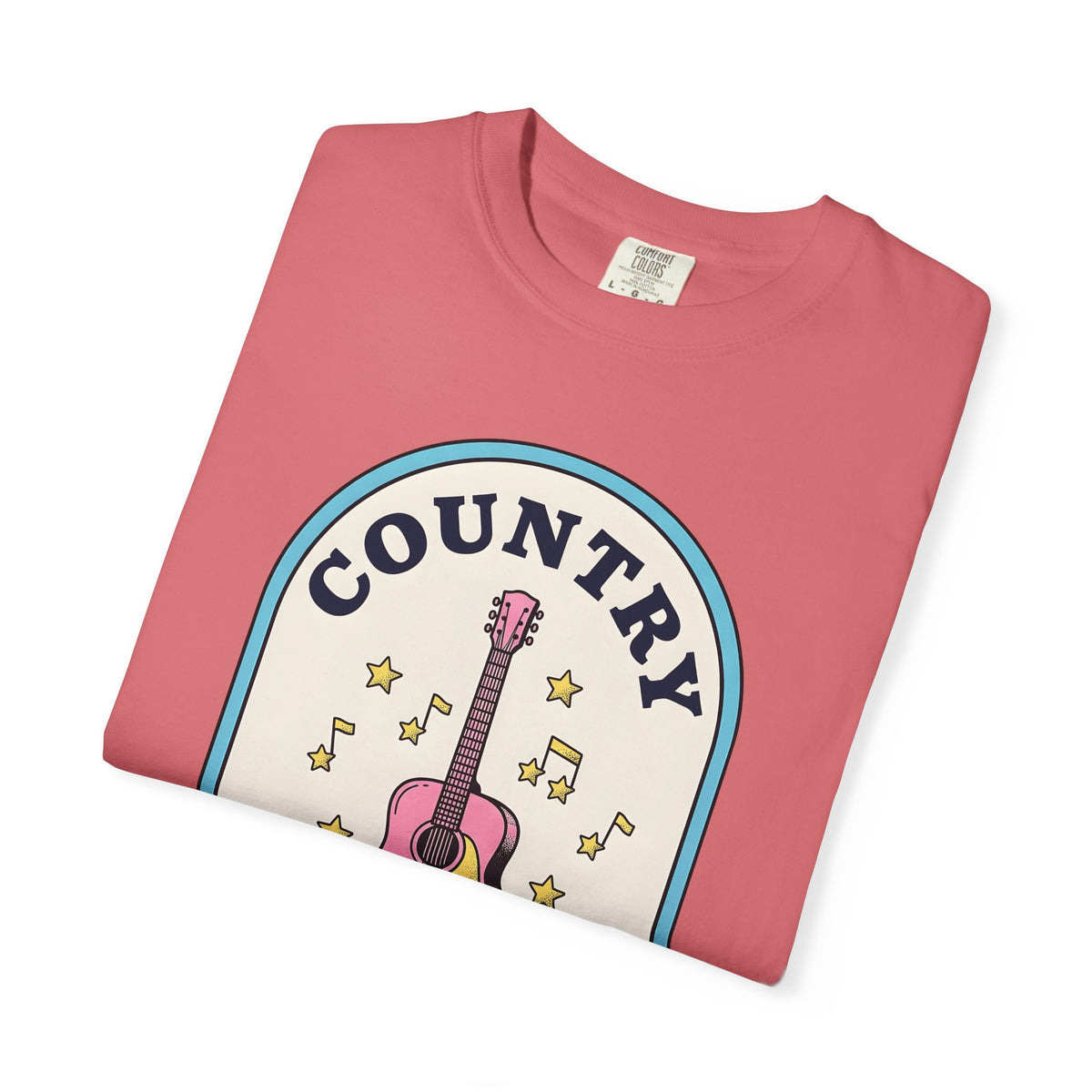 Pastel Guitar T-Shirt Cowgirl Sound Gift Women Antique T-Shirt Guitar T-Shirt Rodeo Fan Vintage T-Shirt Audio Graphic Nostalgic Twinkle T-Shirt