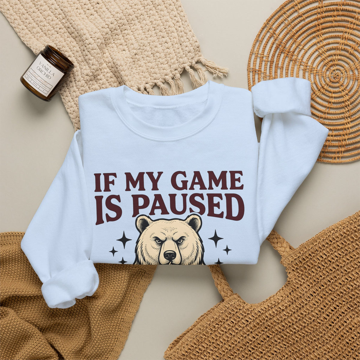 Gamer Bear Gaming Creature Gift Cartoon Teddy Gamer Fan Comic Creature Old School Controller Sweatshirt