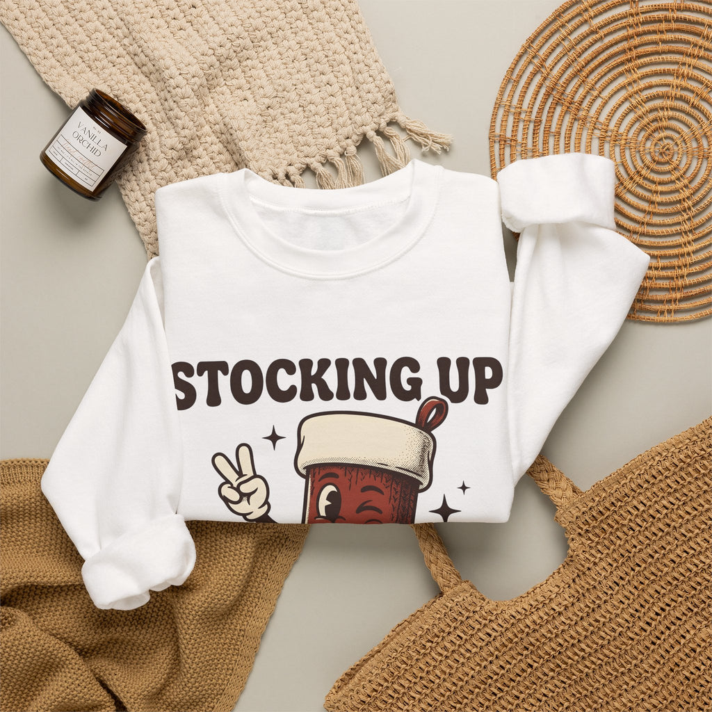 Christmas Stocking Character Christmas Humor Gift Vintage Stocking Holder Christmas Fan Retro Sweatshirt