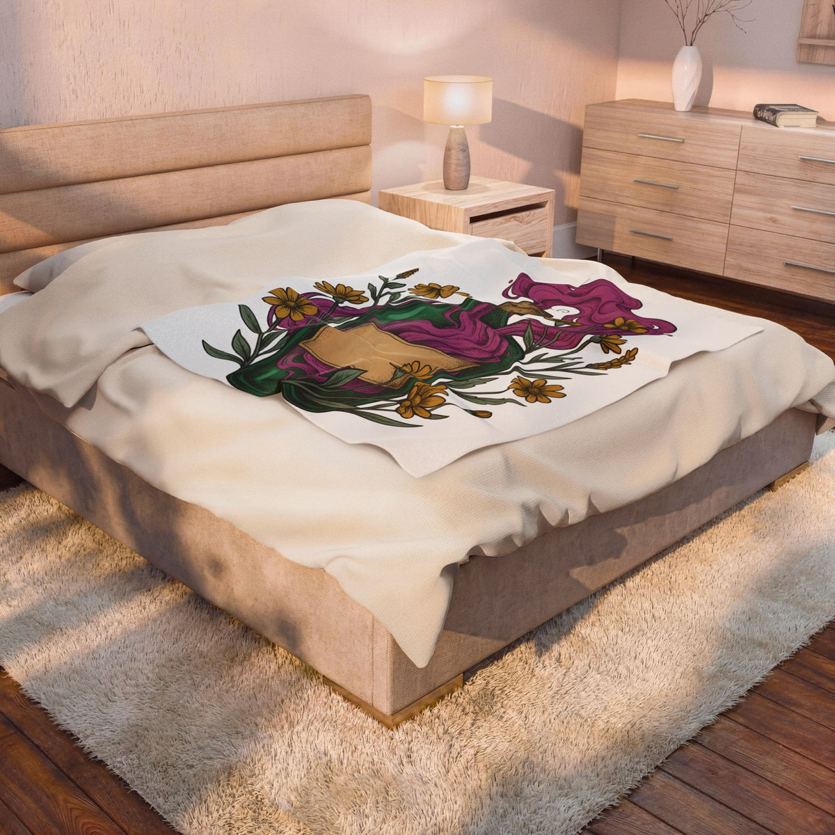 Elixir Flask Blanket Halloween Magic Gift Women Cartoon Blanket Potion Bottle Blanket Spooky Fan Toon Blanket Magical Graphic