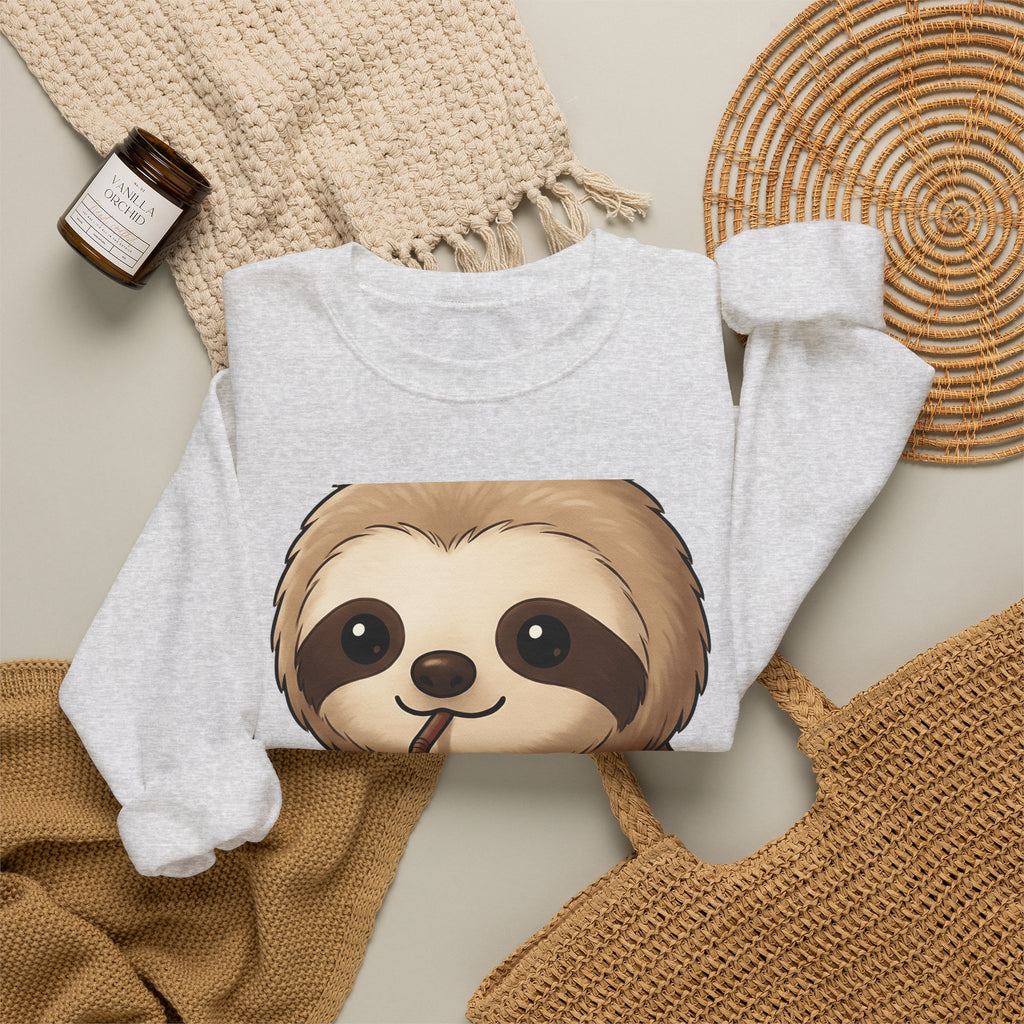 Sloth Java Sweatshirt Coffee Creature Gift Women Playful Sweatshirt Java Sweatshirt Coffee Fan Cute Sweatshirt Animal Graphic Sketch Cup Sweatshirt