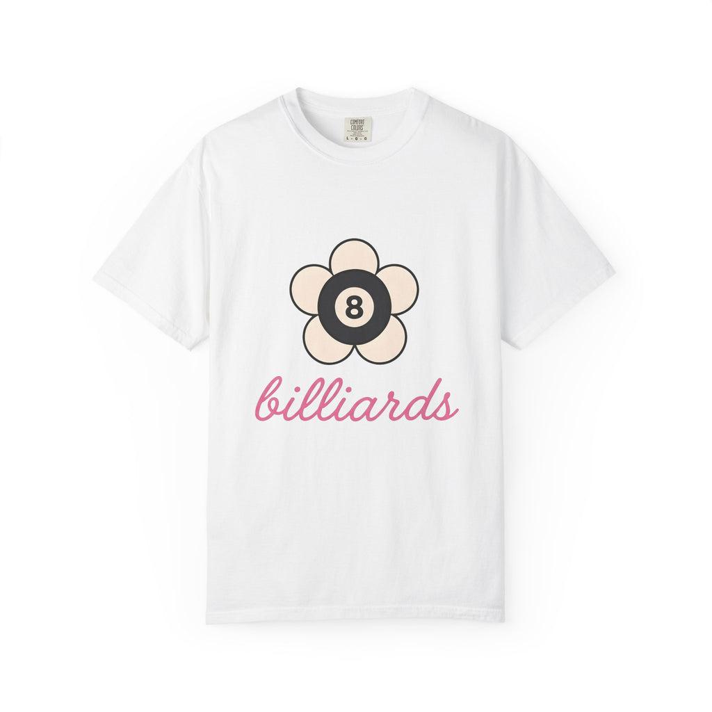 Eight Ball Flower Billiards Plants Gift Modern Magic Flower Pool Fan Artistic Floral Antique T-Shirt