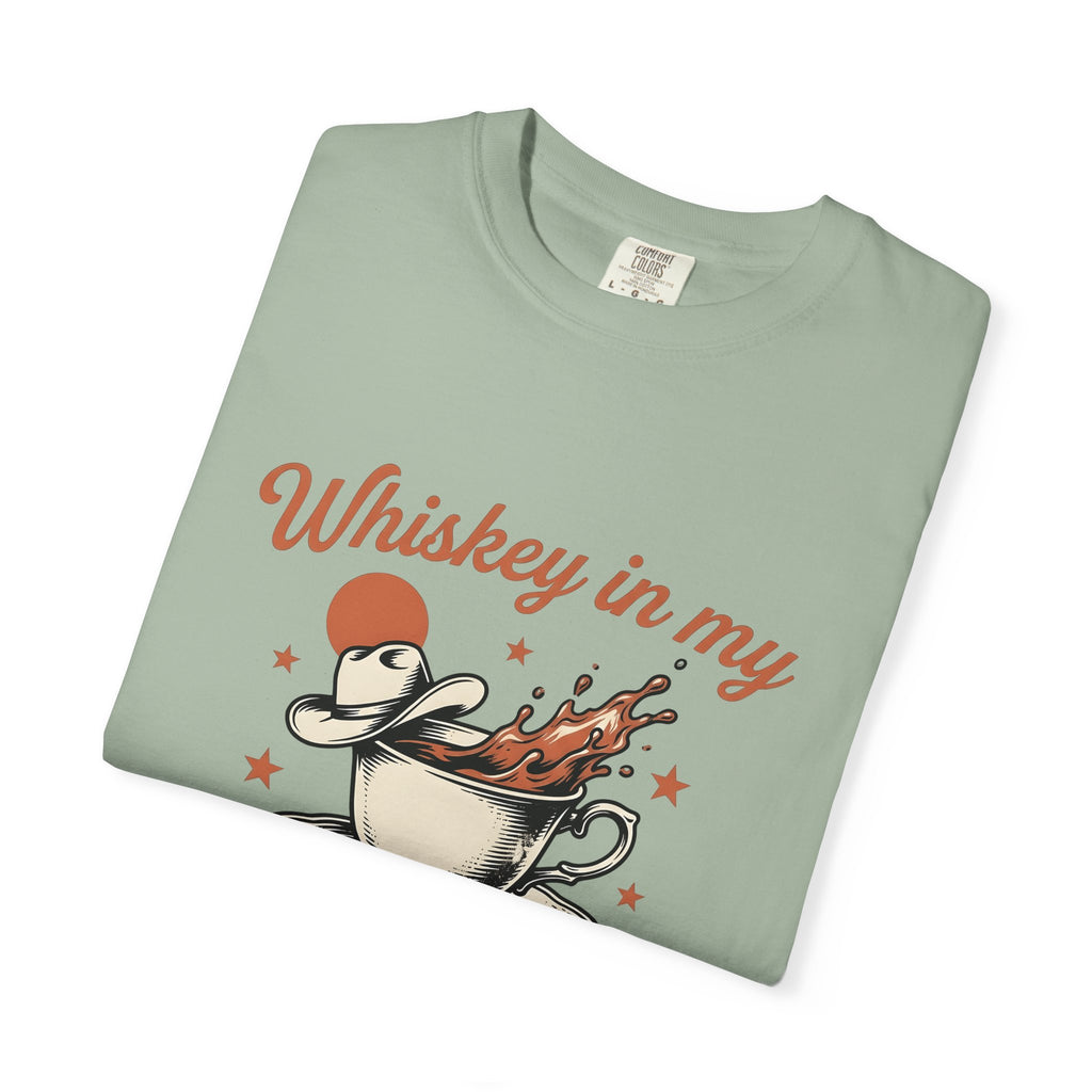 Hot Drink Western Hat T-Shirt Cowgirl Rodeo Gift Women Distressed T-Shirt Coffee T-Shirt Cowgirl Fan Vintage T-Shirt Rodeo Graphic Retro Shines