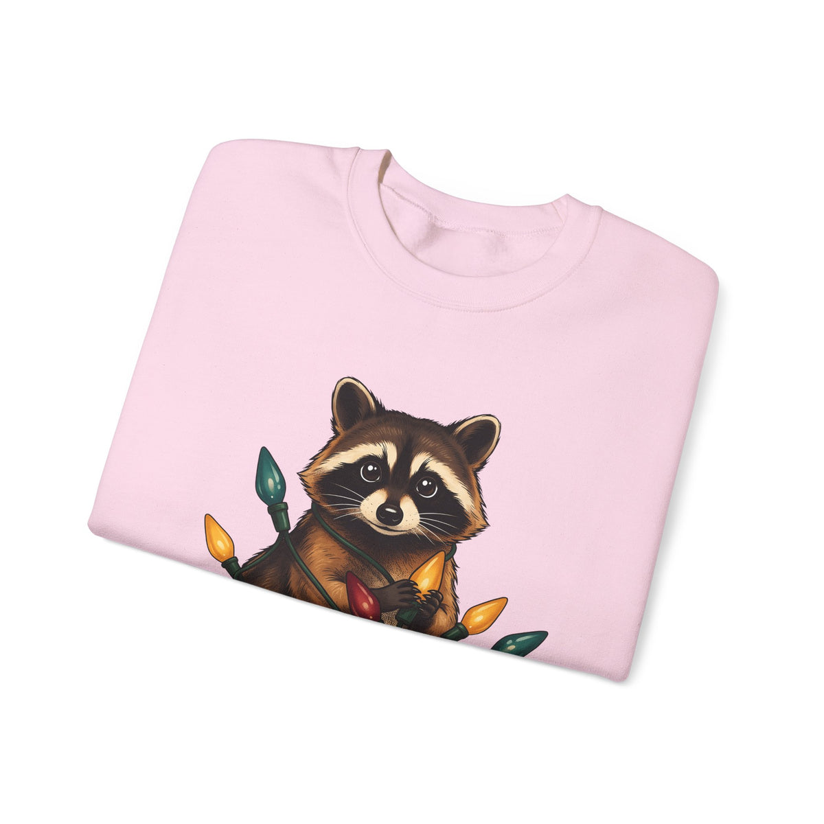 Raccoon Animals Seasonal Gift Playful Trash Panda Wildlife Fan Quirky Christmas Cartoon Sweatshirt
