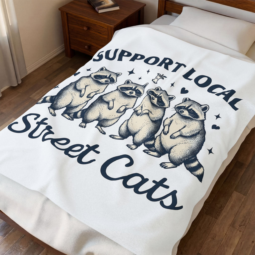 Raccoon Family Blanket Raccoon Pet Gift Women Classic Blanket Trash Panda Blanket Raccoon Fan Vintage Blanket Animal Graphic Doodle Heart Shapes