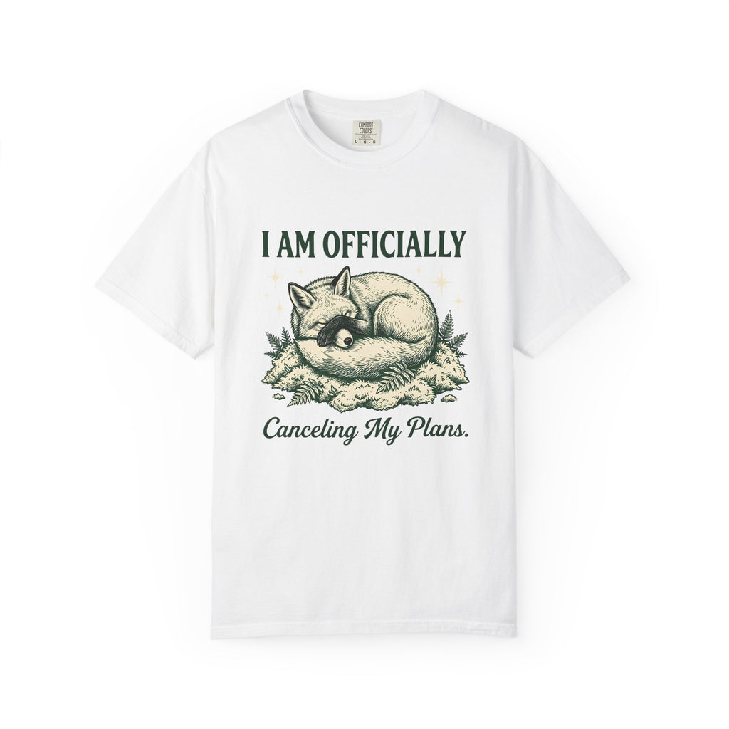 Resting Fox Funny Wildlife Gift Sketch Fox Humor Fan Drawing Retro Star Shapes T-Shirt