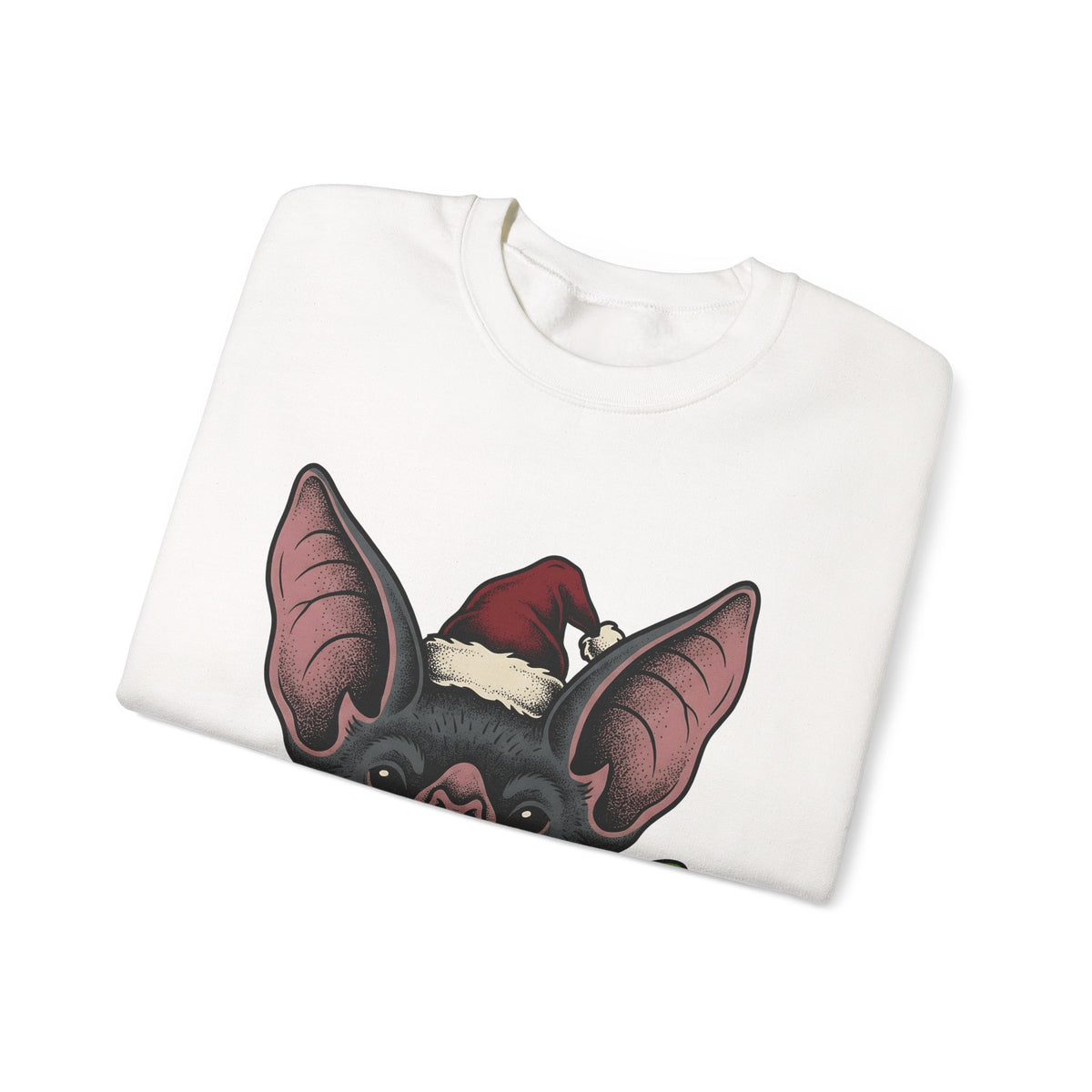 Bat Christmas Hat Sweatshirt Christmas Alternative Gift Women Traditional Sweatshirt Santa Hat Sweatshirt Xmas Fan Vintage Sweatshirt Gothic Graphic Retro