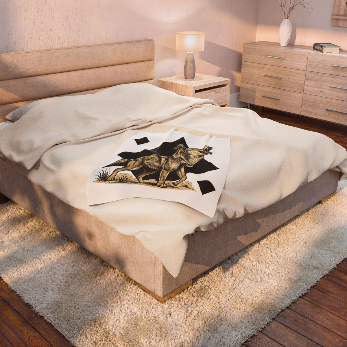 Howling Wolf Blanket Wolf Pets Gift Women Sketch Blanket Gray Wolf Blanket Wolf Fan Canine Graphic Blanket Hand Drawn Shape Blanket