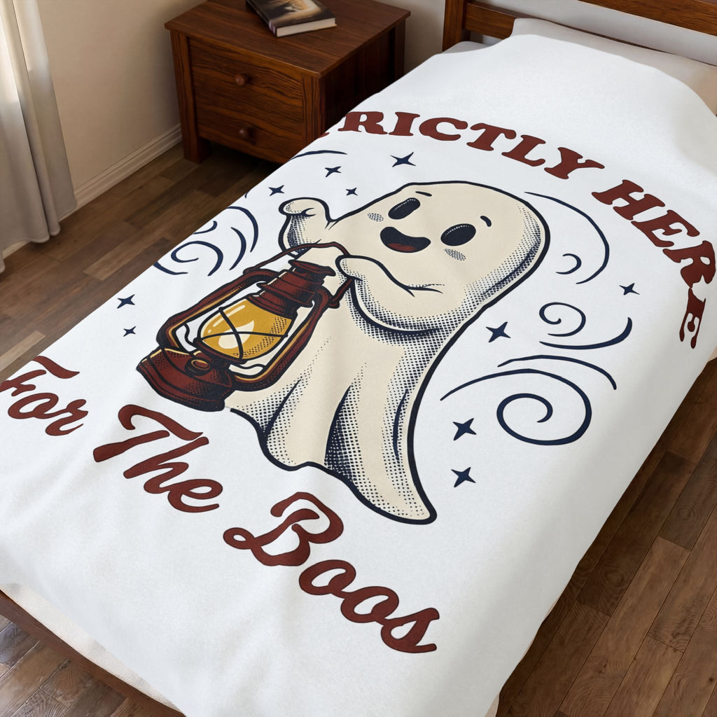 Cute Ghost Halloween Party Gift Cartoon Specter Spooky Fan Boo Vintage Lantern Blanket