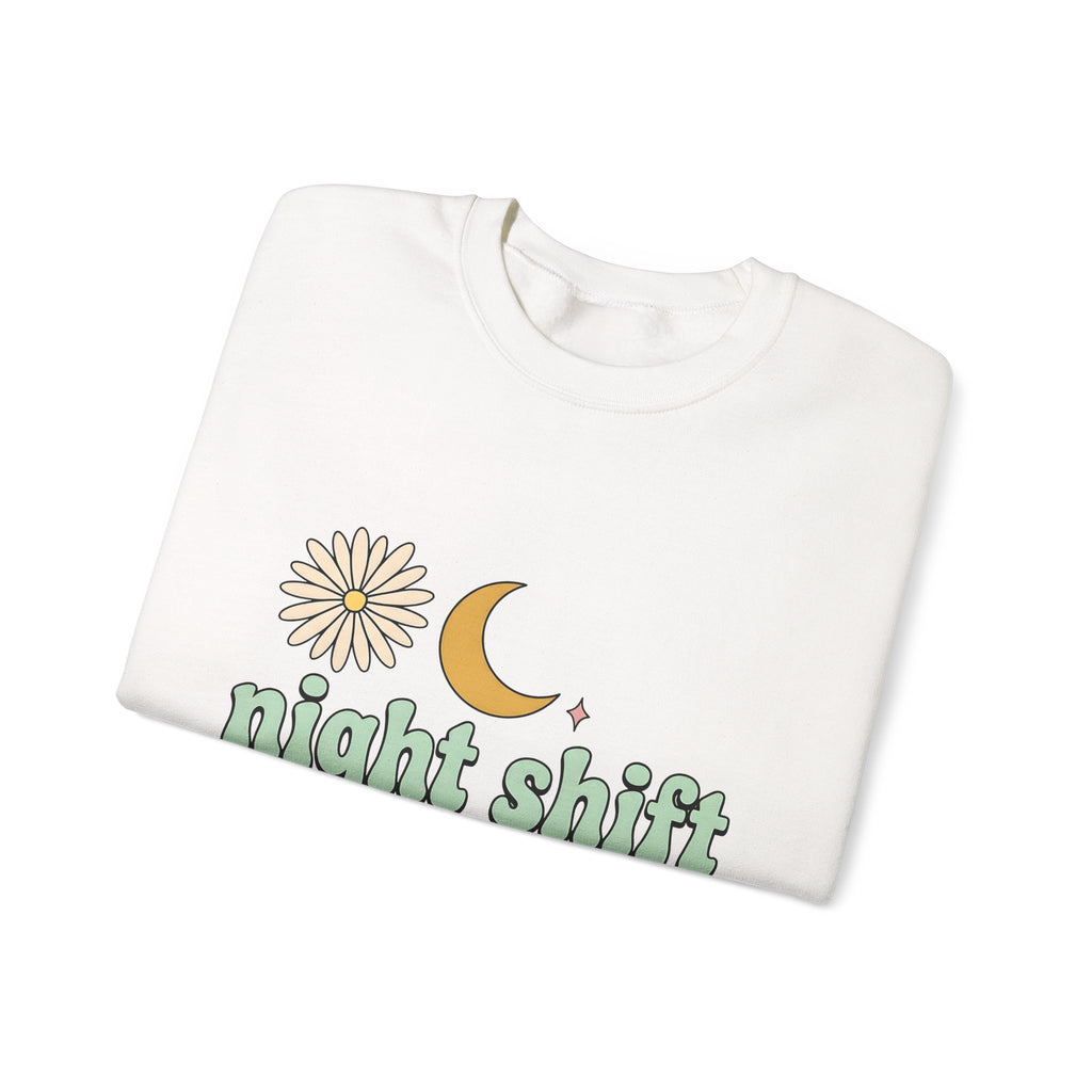 Moon Blossom Graphic Sweatshirt Nurses Drink Gift Women Cartoon Sweatshirt Flower Sweatshirt