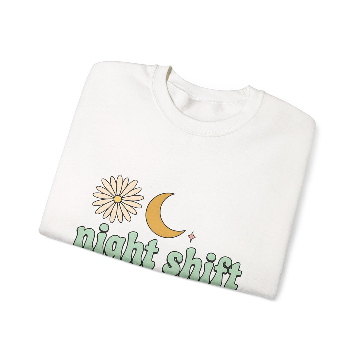 Moon Blossom Graphic Sweatshirt Nurses Drink Gift Women Cartoon Sweatshirt Flower Sweatshirt