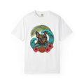 French Bulldog T-Shirt Dog Seaside Gift Women Illustrative T-Shirt Bulldog T-Shirt Dog Fan Frenchie T-Shirt Coastal Graphic Sketch Island Flower