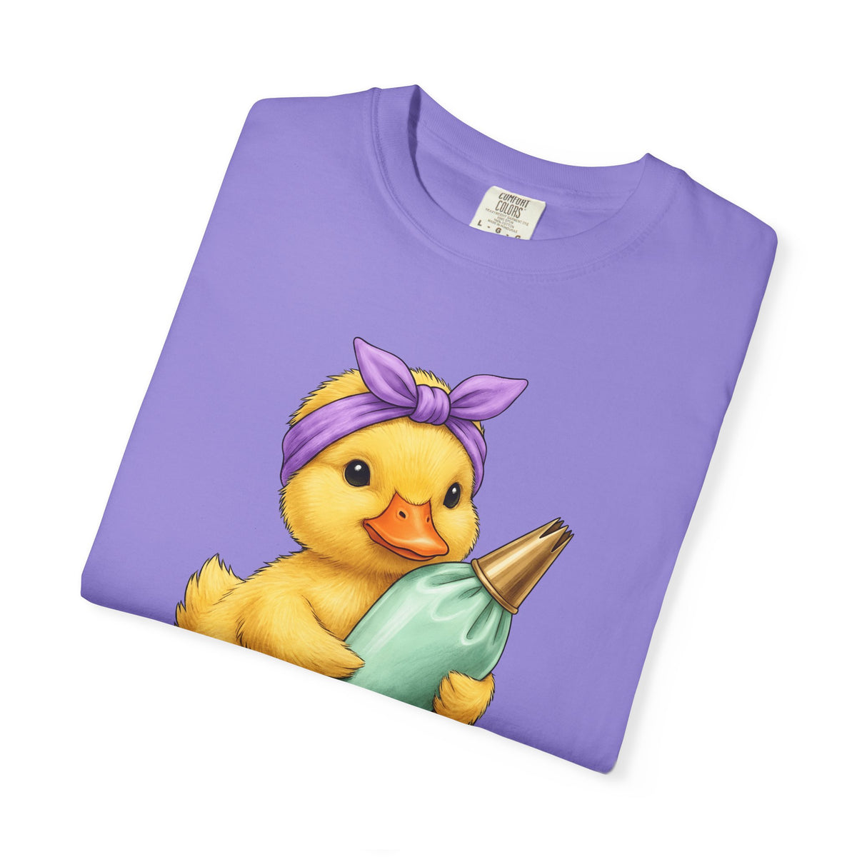 Duck Baker T-Shirt Moms Confectionery Gift Women Cartoon T-Shirt Duck T-Shirt Motherhood Fan Toon T-Shirt Pastry Graphic Outline Bandana T-Shirt