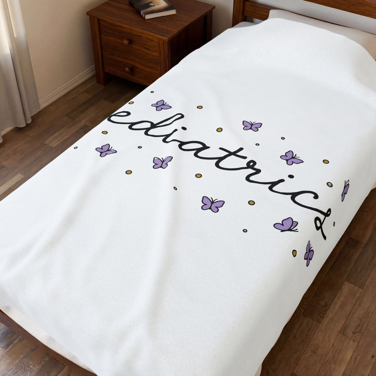 Butterfly Print Blanket Pediatrics Clinic Gift Women Hand Drawn Blanket Butterfly Blanket Pediatrician Enthusiast Illustrated Design Hospital