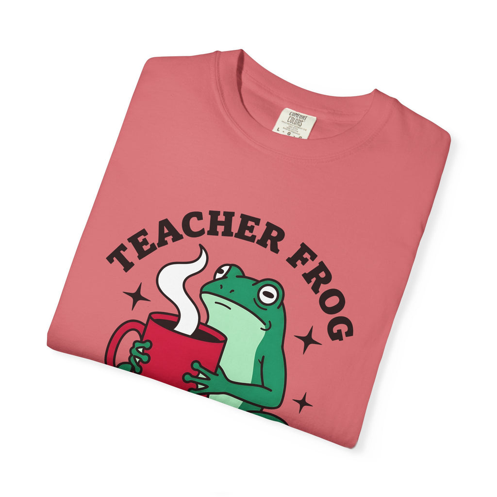 Frog Coffee Cup T-Shirt Teachers Latte Gift Women Kawaii T-Shirt Coffee T-Shirt T-Shirt Educator Enthusiast Coffee T-Shirt Cappuccino Graphic Classic