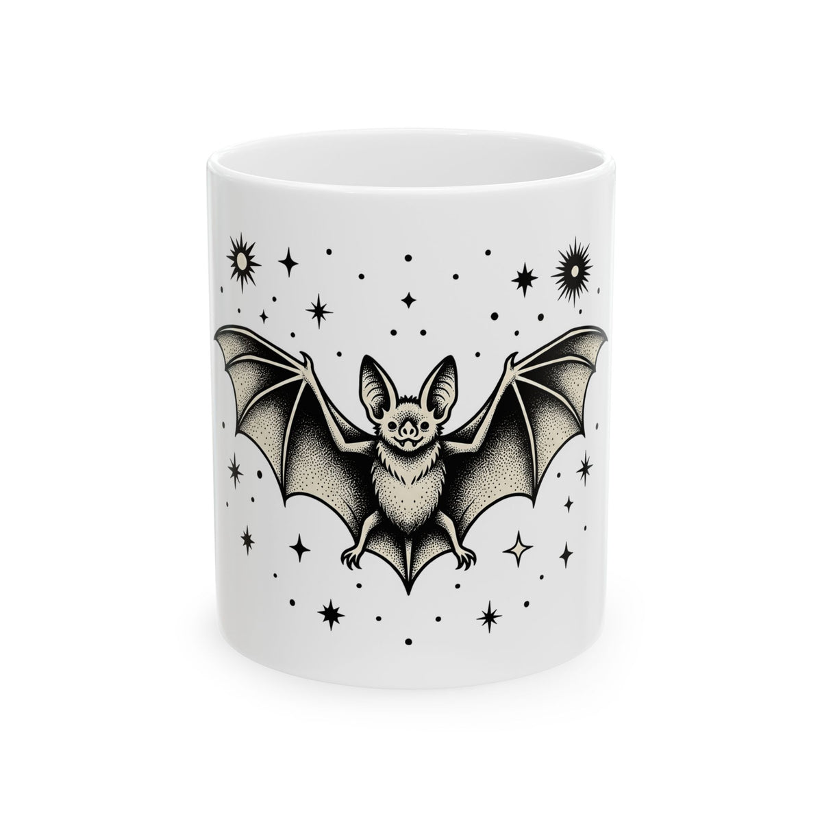 Bat Clipart Mug Cottagecore Dark Art Gift Women Old School Mug Flying Bat Mug Cottage Fan Retro Mug Gothic Graphic Doodle Twinkle
