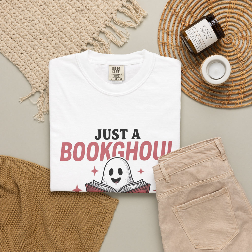 Phantom Reading Book T-Shirt Halloween Reader Gift Women Illustration T-Shirt Bookworm T-Shirt Spooky Fan Ghostly T-Shirt Book Graphic Sketch