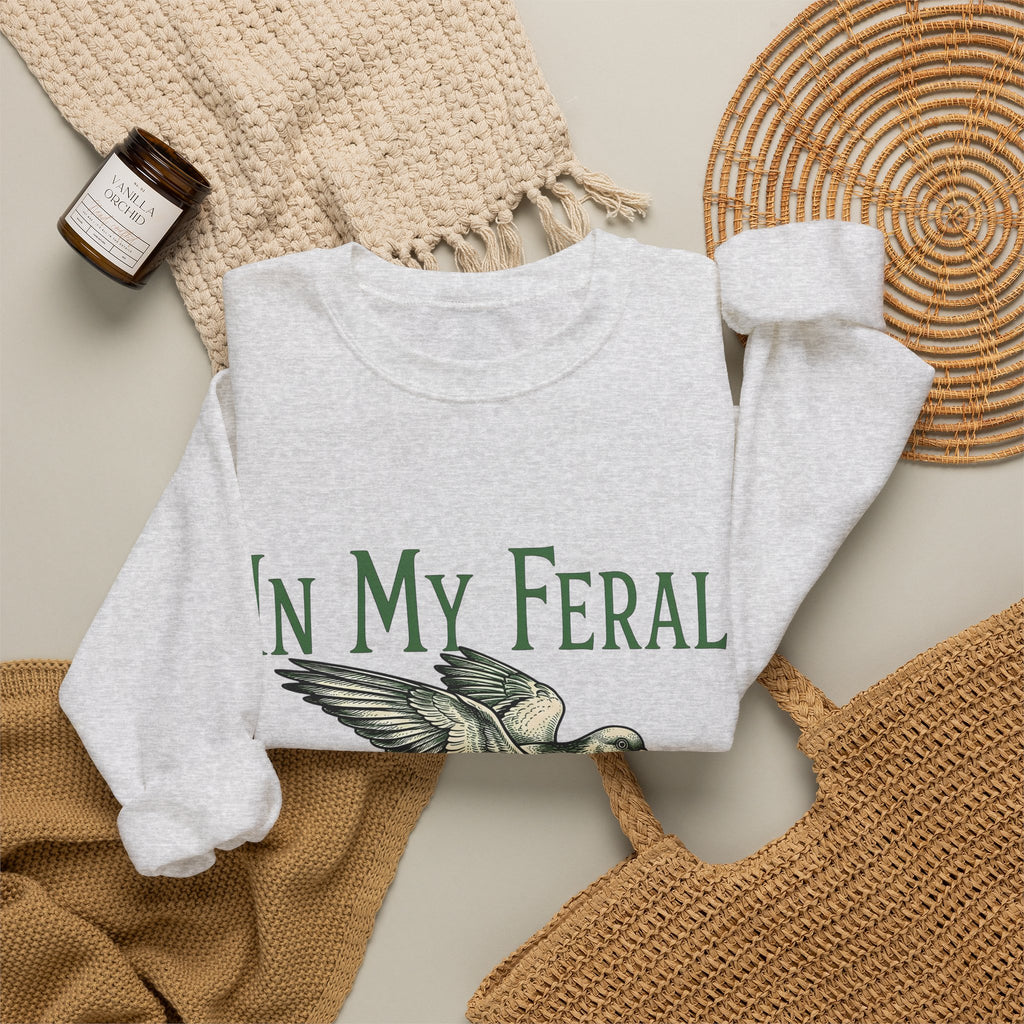Flying Pigeon Sweatshirt Pickleball Animal Gift Women Vintage Sweatshirt Dove Sweatshirt Paddle Fan Retro Sweatshirt Creature Graphic Hand Drawn Wings Sweatshirt