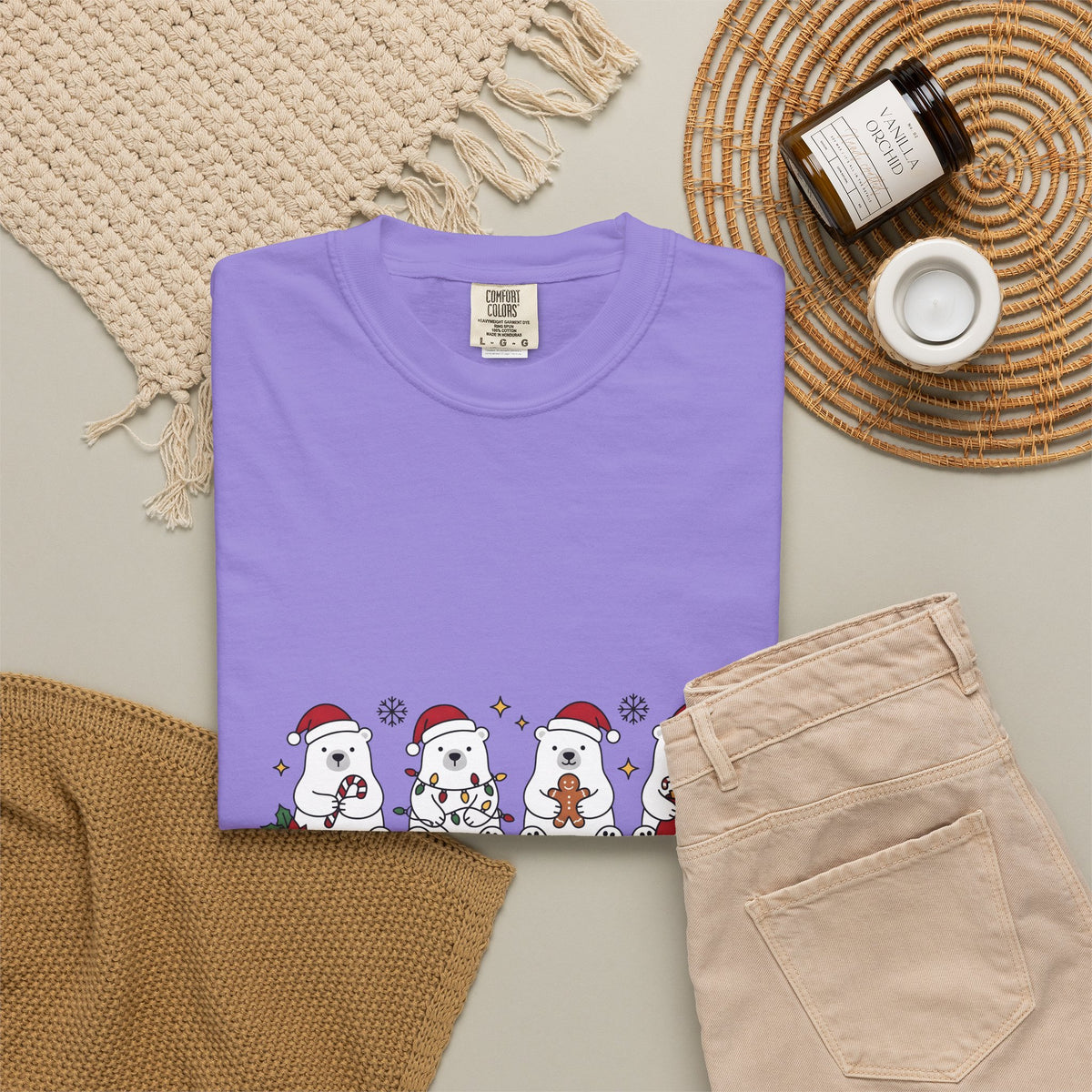 Polar Bear Pack Christmas Fauna Gift Playful Ursidae Xmas Fan Arctic Animal Wildlife Festive T-Shirt