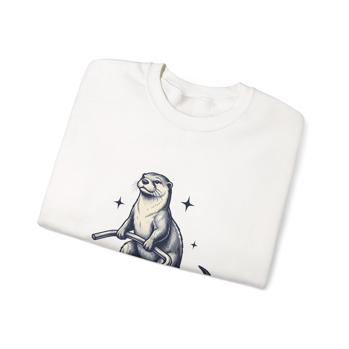 Strong Otter Sweatshirt Funny Animal Gift Women Vintage Sweatshirt Otter Sweatshirt Humor Fan Retro Sweatshirt Wildlife Graphic Hand Drawn Stars Sweatshirt