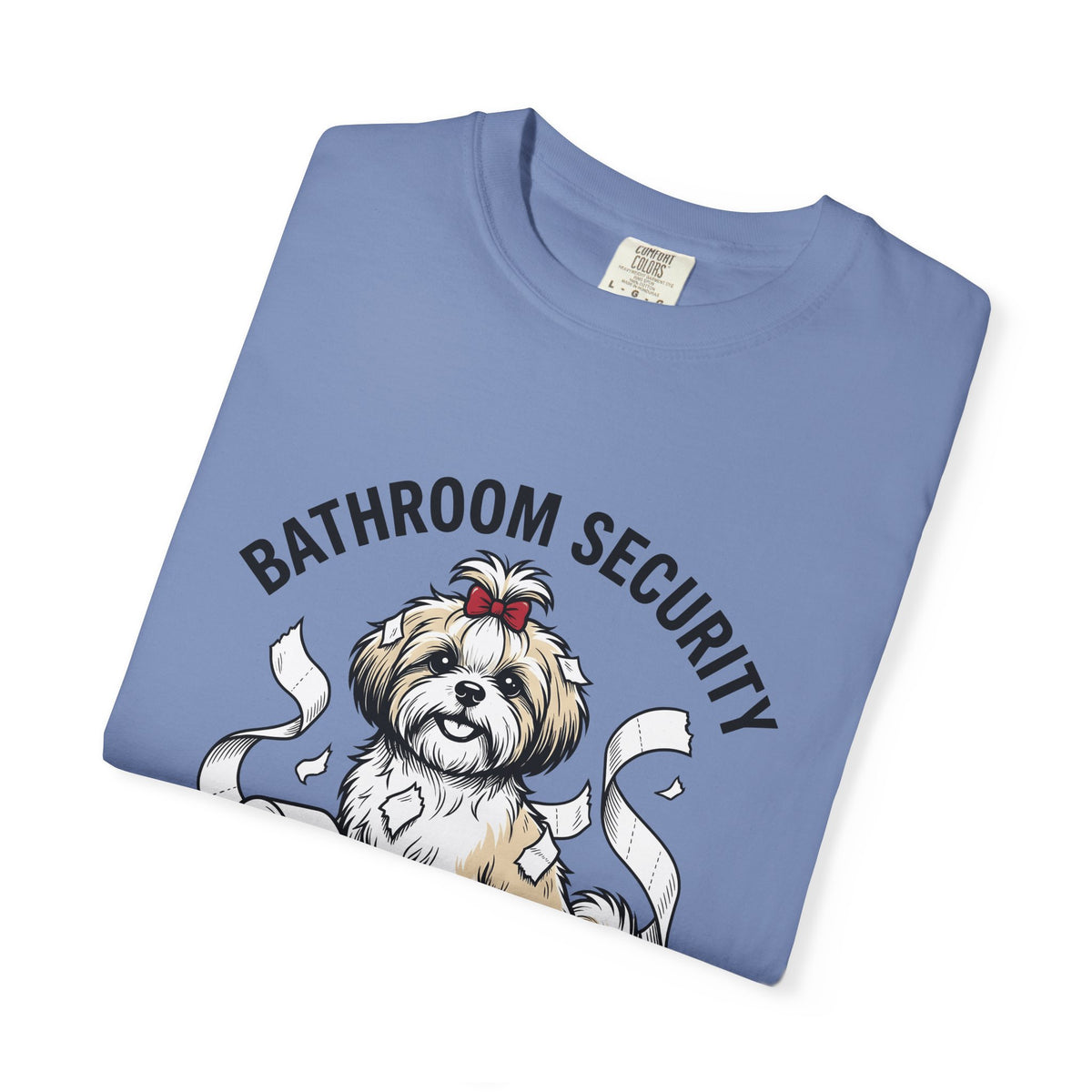 Shih Tzu Puppy T-Shirt Dog Joke Gift Women Comic T-Shirt Puppy T-Shirt Dog Fan Cartoon T-Shirt Humor Graphic Sketch Bathroom Paper T-Shirt
