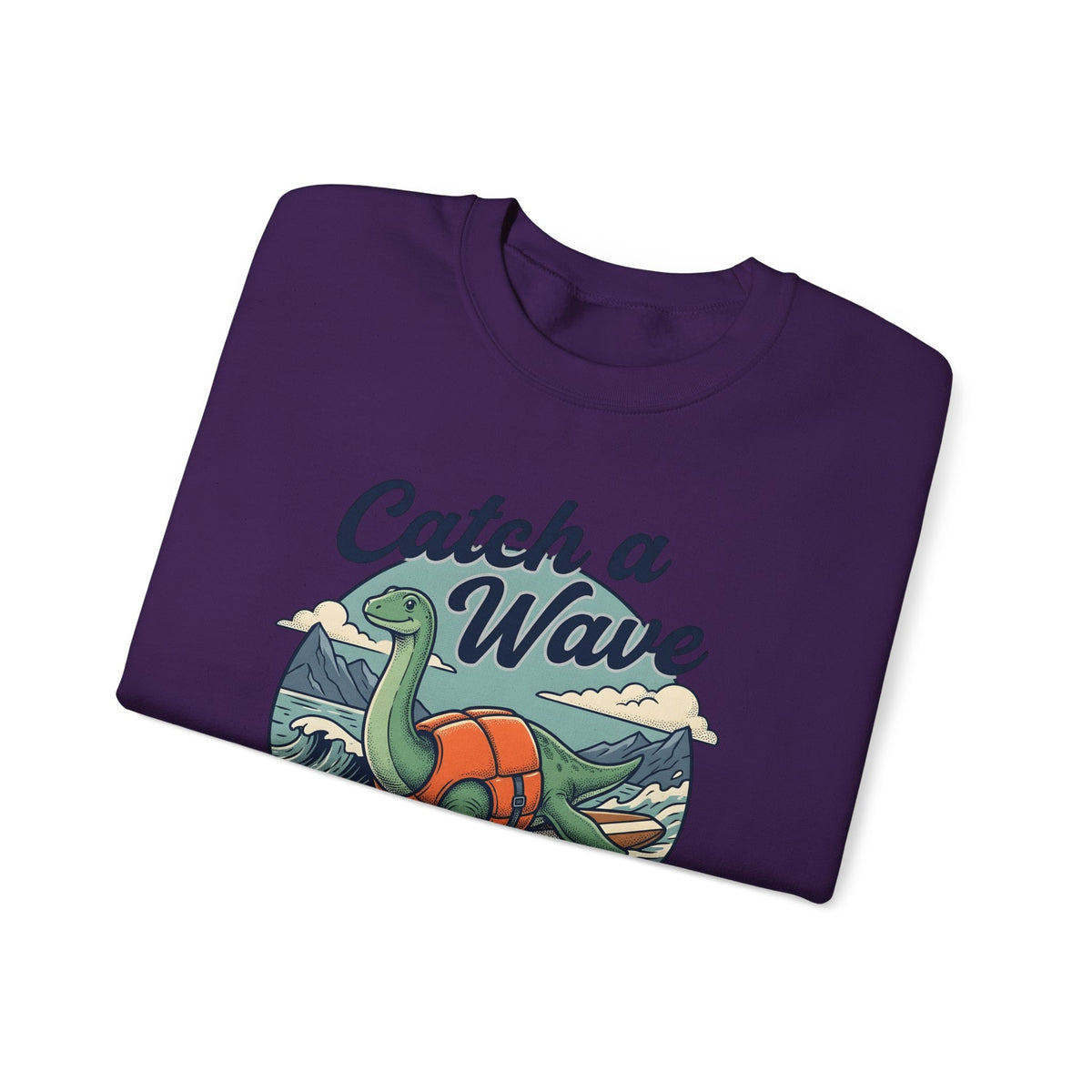 Surfing Dinosaur Sweatshirt Sports Surfing Gift Women Vintage Sweatshirt Dinosaur Sweatshirt Athlete Fan Retro Illustration Waves Sweatshirt