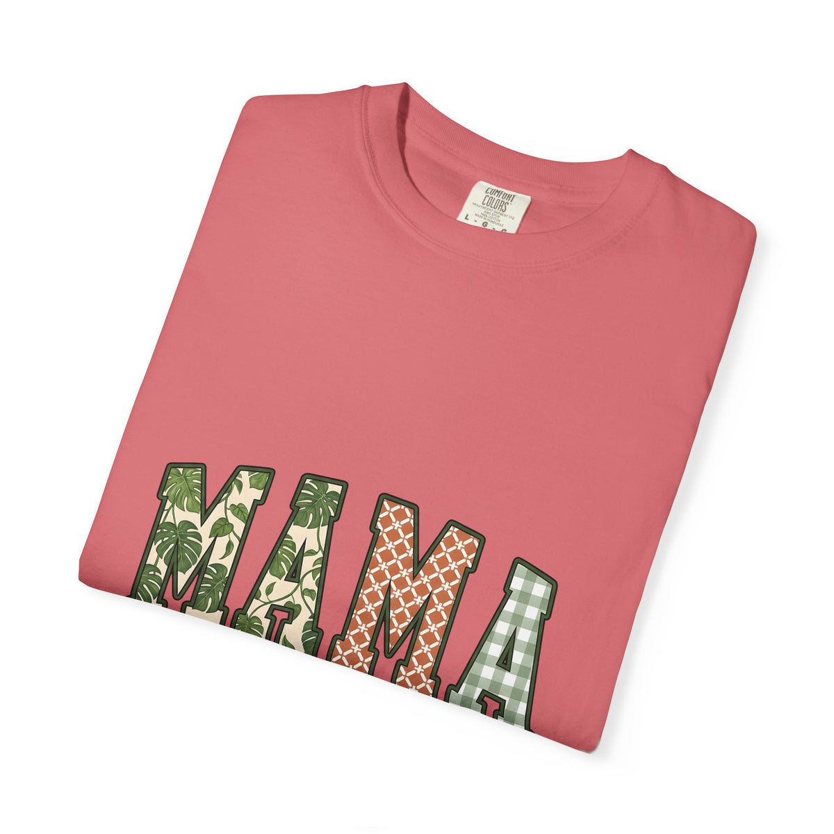 Patterned Letter Patches T-Shirt Moms Clan Gift Women Cabin T-Shirt Lettering T-Shirt Motherhood Enthusiast Rustic T-Shirt Tribe Graphic Country