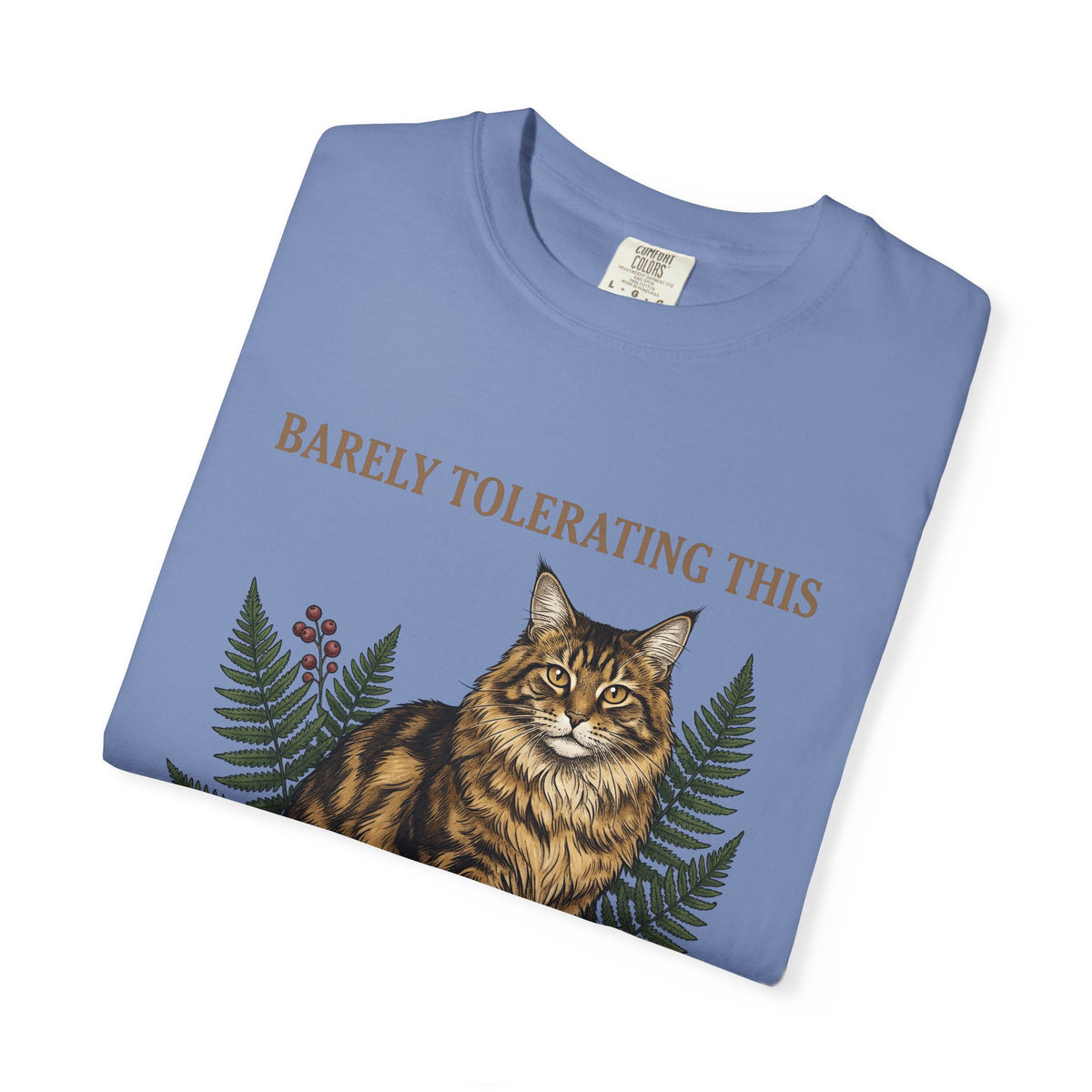 Maine Coon Pet Cat Fun Gift Plant Cat Cat Fan Botanical Humorous Traditional Frond T-Shirt