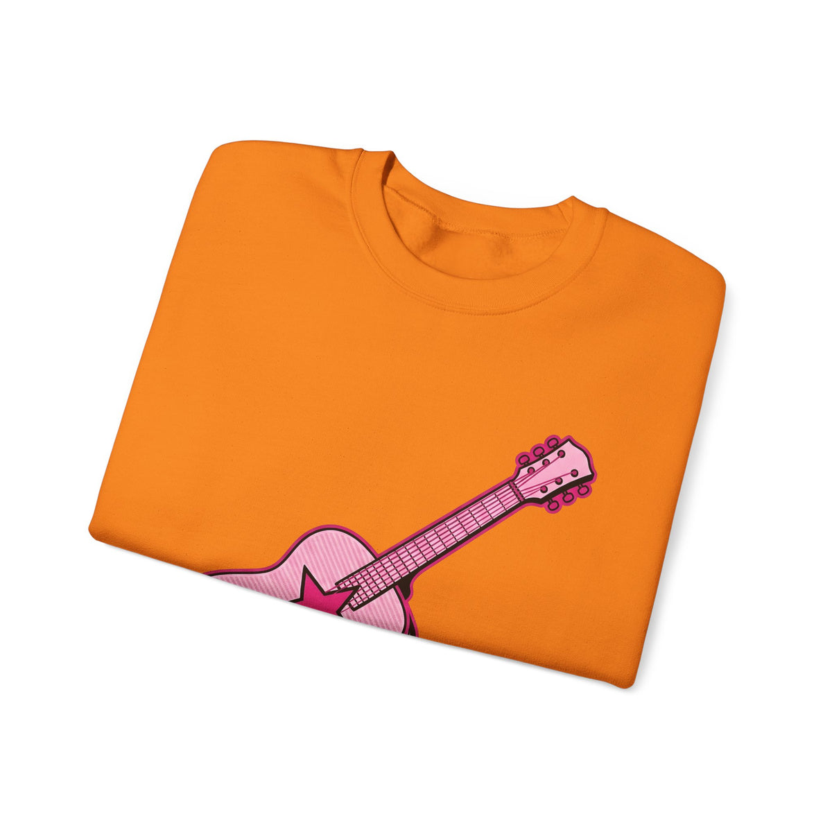 Pink Electric Guitar Sweatshirt Cowgirl Instruments Gift Women Cartoon Sweatshirt Guitar Sweatshirt Cowboy Fan Comic Sweatshirt Music Graphic Vintage Star