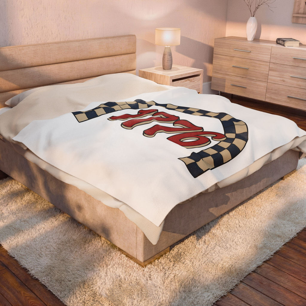 Vintage Numbers Blanket America Patriotic Gift Women Retro Blanket Typography Blanket American Enthusiast Vintage Blanket Star Graphic Distressed