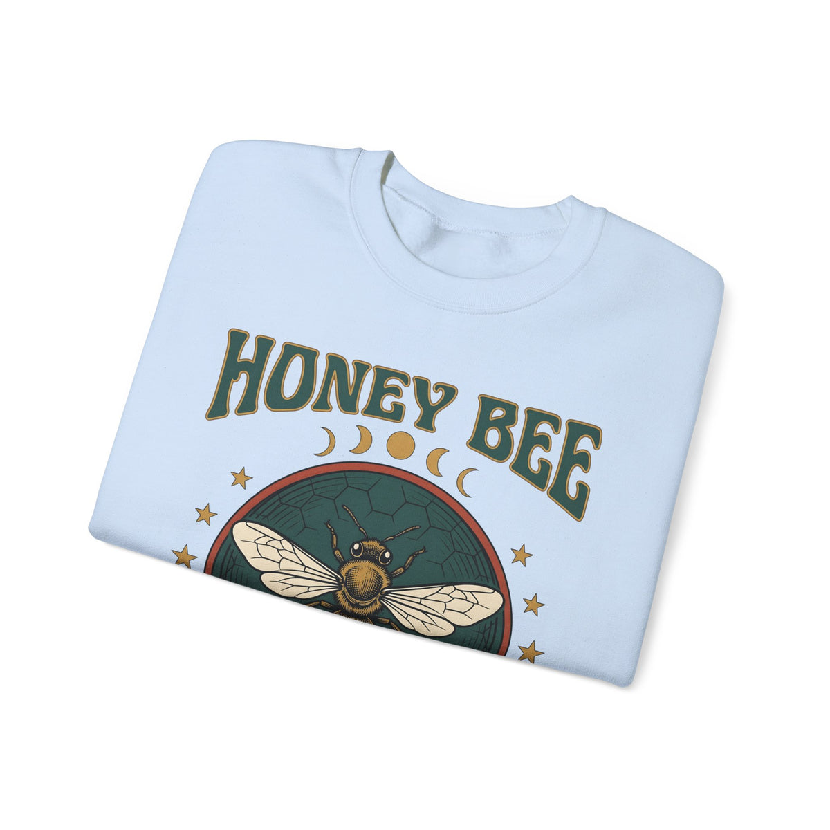 Honey Bee Sweatshirt Boho Chic Nature Gift Women Vintage Sweatshirt Bee Sweatshirt Bohemian Fan Distressed Graphic Illustration Retro Stars Sweatshirt