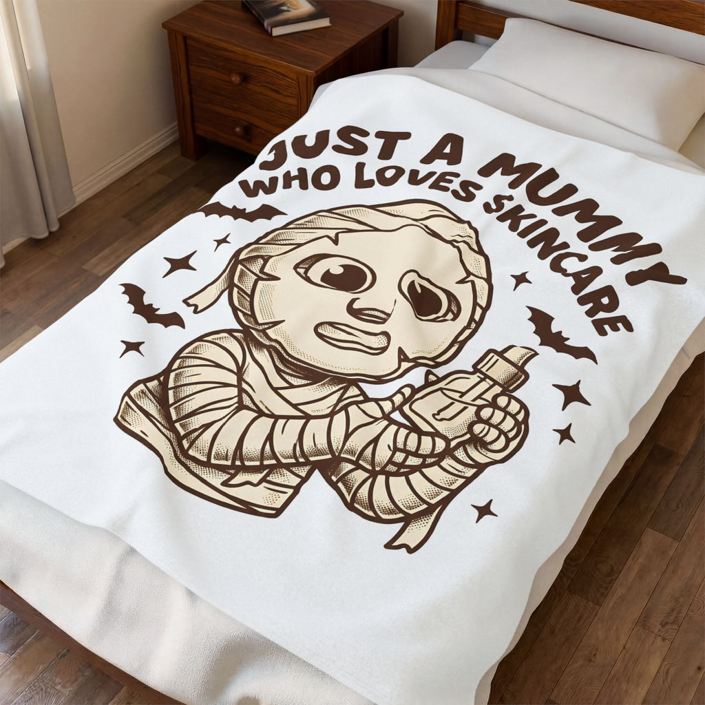 Mummy Costume Blanket Halloween Makeup Gift Women Animated Blanket Wrap Blanket Horror Fan Cartoon Blanket Cosmetics Graphic