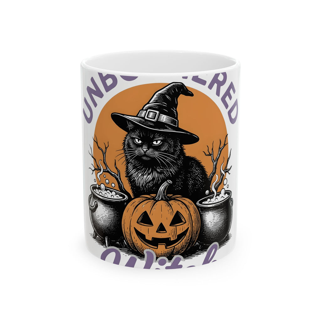 Black Cat Witch Hat Halloween Animal Gift Cartoon Witch Hat Halloween Fan Cat Minimalist Mug